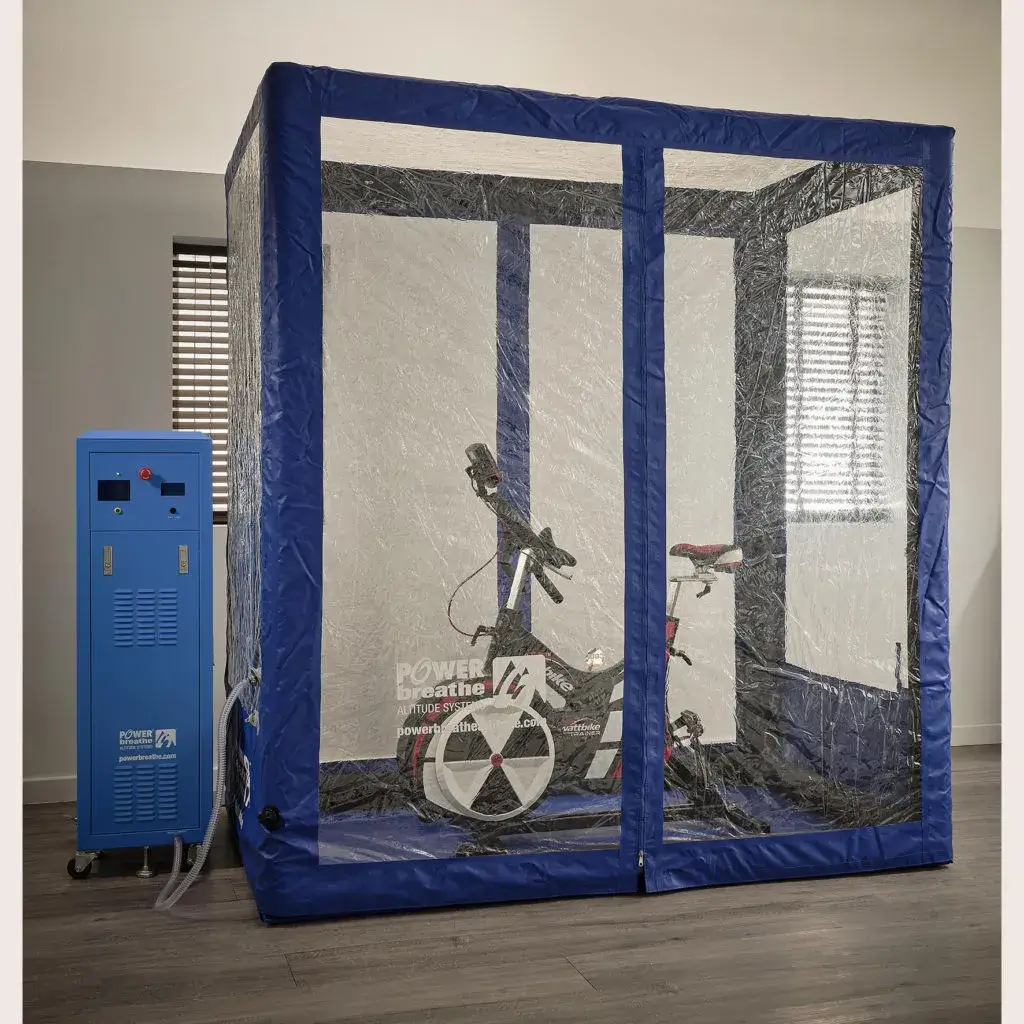 The Altitude Inflatable with a Wattbike inside.