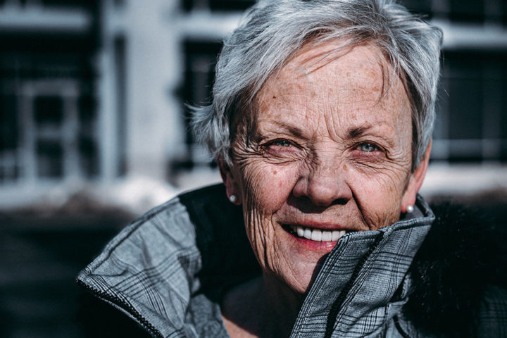 older women smiling