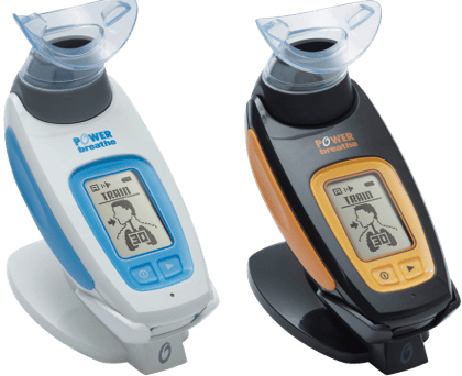 The POWERbreathe K3 device and the POWERbreathe K5 device.