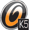 The POWERbreathe logo is shown in orange on a black circle. The text below reads K5.