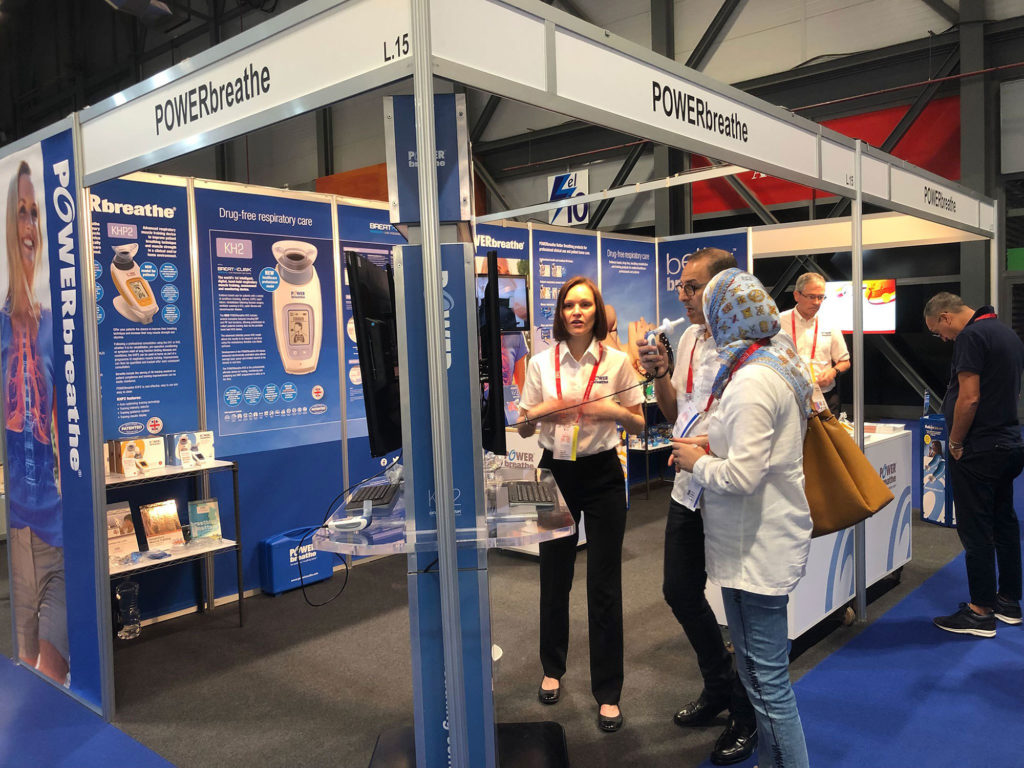 photo of POWERbreathe booth at ERS 2019