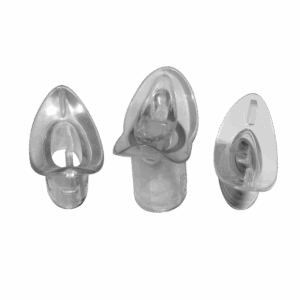 The 3 POWERbreathe mouthpieces side by side