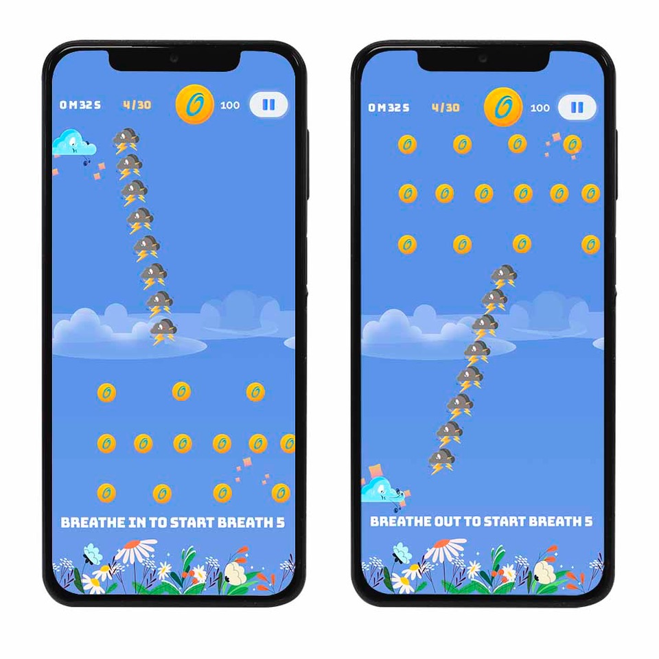 ActiBreathe breathing app IMT and EMST game mode