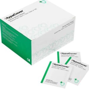 A box on 100 wipes and 3 individual wipes in front