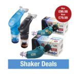 A group image of 2 POWERbreathe Plus and 2 Shakers