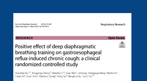 Positive effect of deep diaphragmatic breathing training on gastroesophageal reflux-induced chronic cough: a clinical randomized controlled study