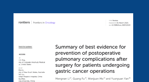 Summary of best evidence for prevention of postoperative pulmonary complications after surgery for patients undergoing gastric cancer operations