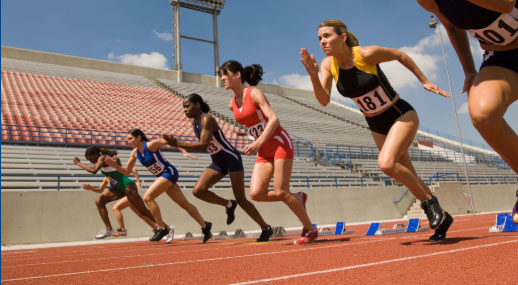 middle distance runners in track and field event