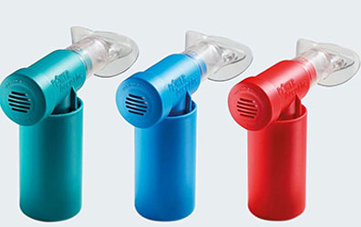 Product group shot of the POWERbreathe Classic series that was awarded the 1998 Millennium Mark.