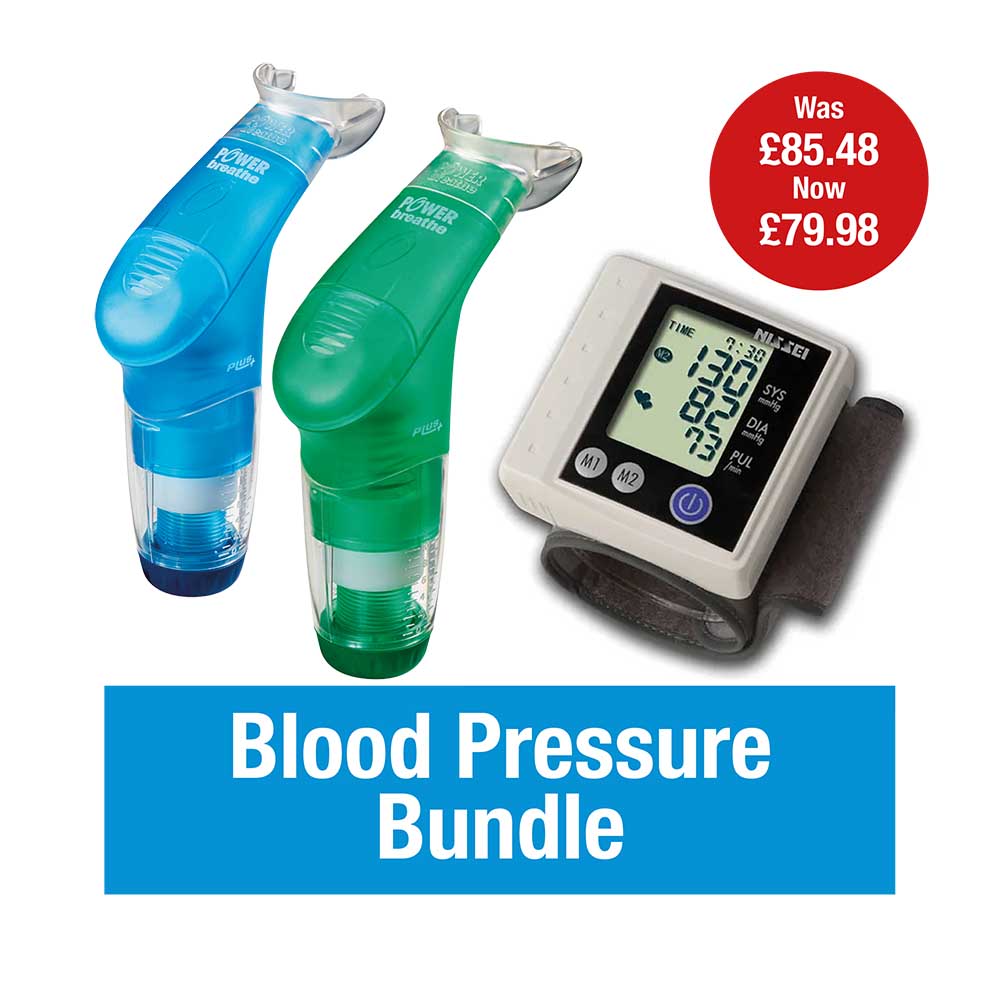 A group image of 2 POWERbreathe Plus and a WS1300 Blood Pressure Monitor