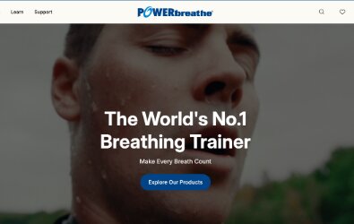 The new POWERbreathe.com website homepage
