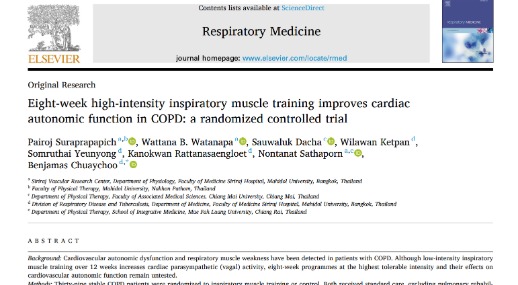 Eight-week high-intensity inspiratory muscle training improves cardiac autonomic function in COPD: a randomized controlled trial